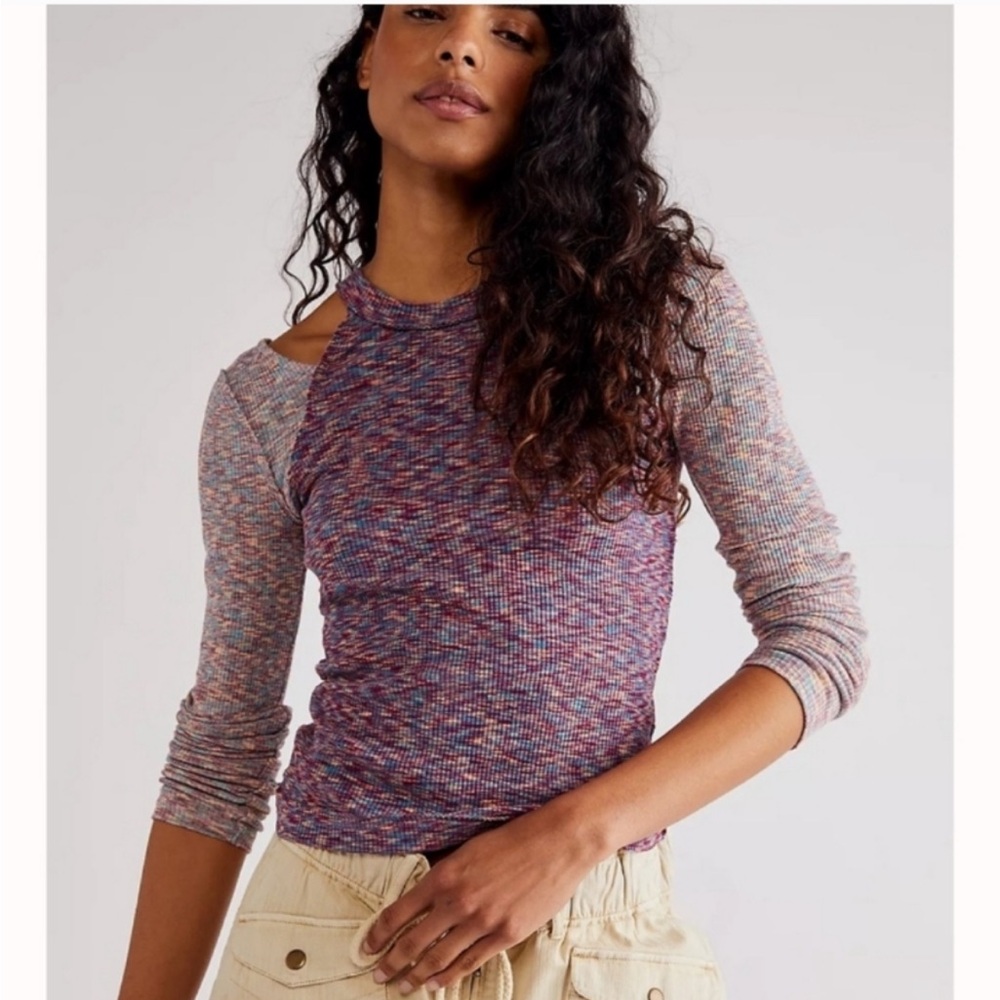 We the free out of control space dye long sleeve top